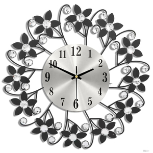 Horloge murale moderne en métal, ronde, à simple cadran, à quartz, silencieuse, alimentée par piles, horloge décorative pour salon - Product Image 2