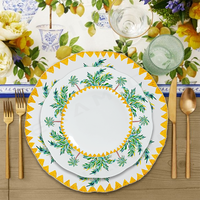 Vaisselle en porcelaine Sunny Palm Tree, vaisselle en céramique de qualité supérieure, idéale pour la vente au détail, les mariages au bord de la piscine et les festivals tropicaux