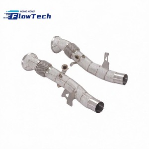Tuyau de descente en acier inoxydable T304 avec bouclier thermique pour Ferrari 296 GTB 3.0T V6 hybride de course - Product Image 2