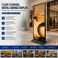 Écran d'affichage numérique interactif vertical LCD de 75 pouces sur pied pour intérieur, moniteur tactile, lecteur publicitaire, garantie 1 an, idéal pour les gares de métro