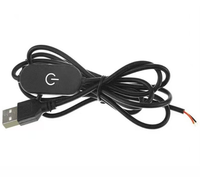Câble interrupteur tactile USB DC5V 2A 1,5M avec contrôleur de gradation USB 2.0A vers sortie 2 fils pour bande LED monocanal
