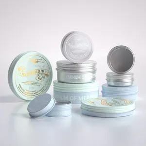 Bambus Kosmetik gläser Metall dose runde Wachs dose Behälter für Haar creme Aluminium behälter mit Deckel