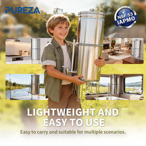 เครื่องกรองน้ำ Pureza Gravity ถังสแตนเลส 2 ขั้นตอน ได้รับการรับรองมาตรฐาน NSF สำหรับการใช้งานกลางแจ้ง แคมป์ปิ้ง และการเดินทาง - Product Image 1