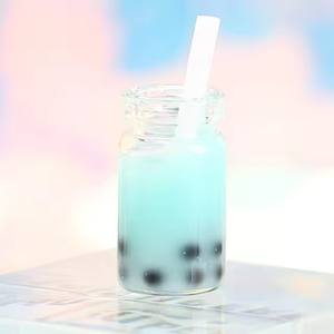 Granel Stock 3D Miniatura Vidrio Boba <span class=keywords><strong>Botella</strong></span> de té Cabujón Resina Artesanía para la fabricación de joyas - Product Image 6