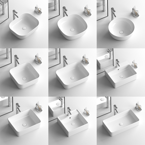 Bán buôn Countertop rửa lưu vực máy tính để bàn chậu rửa bảng nghệ thuật hàng đầu lưu vực thiết bị vệ sinh gốm phòng tắm chìm cho khách sạn - Product Image 5