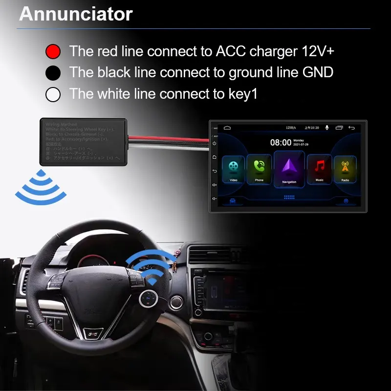 Nhà Máy Giá Sản phẩm mới phổ chỉ đạo Wheel nút điều khiển từ xa cho xe Android Màn hình