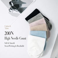 Chaussettes de cheville en maille d'été pour femmes, personnalisées OEM, en soie cristalline tricotée, ultra-fines, respirantes, à séchage rapide, antibactériennes, en mélange de coton