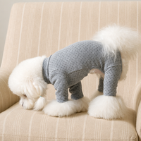 Combinaison pour chien élégante en coton respirant à pois, col montant, douce, OEM, vêtements pour animaux en gros avec MOQ 10 pièces