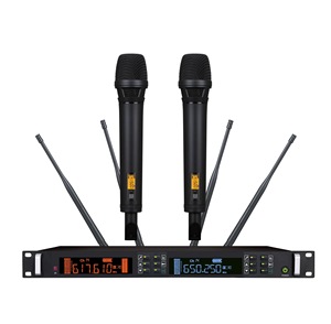 ไมโครโฟนไร้สาย UHF ระ<span class=keywords><strong>ด</strong></span>ับมืออาชีพ SKM5000 หน้าจอสีน้ำเงิน True Diversity 2 ช่องสัญญาณ แบบมือถือโลหะ สำหรับการแสดงบนเวที/ร้องเพลง/<span class=keywords><strong>คาราโอเกะ</strong></span> - Product Image 3
