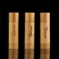 Natuurlijke Bamboe Cosmetische Make Verpakking Custom 5.5Ml Diy Lippenbalsem Lege Containers Bamboe Lippenstift Buis