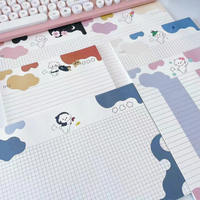 Bloc-notes Kawaii Cartoon non collant - Bloc-notes mignon chien Sakura pour fournitures scolaires - Impression personnalisée, papier 80 g/m², taille personnalisable