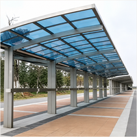 Auvent de voiture moderne en aluminium pour allée de stationnement, protection UV, résistant aux intempéries, abri autoportant