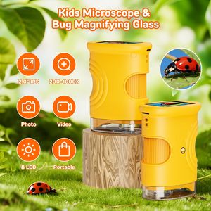 Microscope électronique numérique éducatif pour tout-petits, grossissement 1000X, mini microscope de poche, jouets à lumière LED pour filles et garçons, anniversaire - Product Image 3