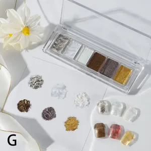 Polvo de Uñas Metálico Estilo Aurora Ultra Brillante de 6 Colores, Polvo Mágico de Espejo con Efecto Cromo y Cristal - Product Image 4
