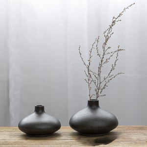 Jarrón de flores tradicional de China, jarrón de cerámica de varias formas en negro, jarrón de porcelana de belleza - Product Image 6