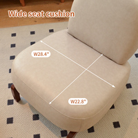 Fauteuil d'appoint inclinable moderne et écologique, avec pieds en bois massif, revêtement en similicuir et coussin moelleux, pour salon et chambre à coucher