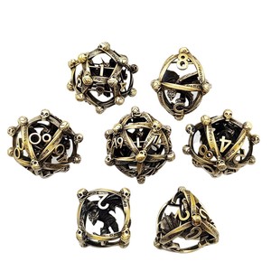 <span class=keywords><strong>Juego</strong></span> <span class=keywords><strong>de</strong></span> 7 dados metálicos, dados poliédricos huecos <span class=keywords><strong>de</strong></span> alta calidad y diseño exquisito para múltiples juegos <span class=keywords><strong>de</strong></span> mesa - Product Image 2
