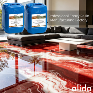 Revêtement de sol époxy industriel sans solvant Alida, liquide pigmenté pour adhésifs et mastics de construction, application au pinceau - Product Image 1