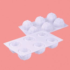 Wholesale Halloween Pumpkin Cake Mold 6 Cavity Pumpkin Shape <b>Baking</b> Tray <b>Silicone</b> Mold - Product Image 2
