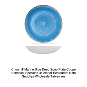 Churchill จานซุปก้นลึกสีฟ้าน้ำทะเล Coupe stonecast sparkled 31 cm สำหรับร้านอาหารอุปกรณ์บนโต๊ะอาหารขายส่ง - Product Image 2
