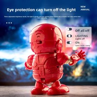 Robot dansant électrique à succès avec lumière et musique, figurine d'action de super-héros, jouet interactif amusant à piles pour enfants