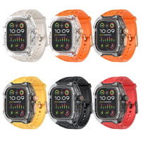 Tali Silikon Olahraga dengan Pelindung Casing untuk Apple Watch Iwatch 40 41 44 45 Ultra49mm 42/46MM Kit Modifikasi Tahan Guncangan