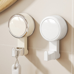 Yimijia Suction Cup Hooks Milky White Wall Mounted Punch Free Kitchen Bathroom Storage Hook Round Polished Finish - Product Image 3