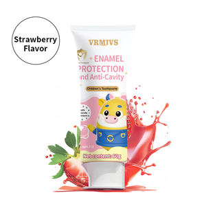 60G Biểu Tượng Tùy Chỉnh Fluor Xylitol Trái Cây Dâu Tây Hương Vị Trẻ Em Kem Đánh Răng Mà Không Có paraben Nhân Tạo Màu Sắc Trẻ Em Kem Đánh Răng - Product Image 4