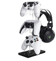 Support de Présentation Universel à 3 Niveaux en Acrylique Écologique et Moderne pour Manettes PS4, PS5, Xbox ONE, Switch, Accessoires de Jeu et Casques