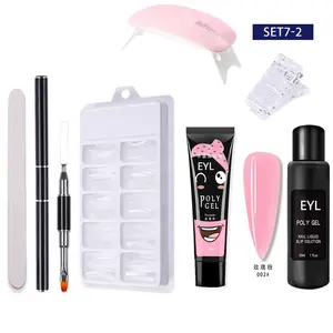 EYL – ensemble de Gel Poly pour Extensions d'ongles, marque privée OEM/ODM, construction rapide, Kit de démarrage avec lampe led uv