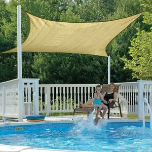 Outdoor Patio Shade Sail Beige HDPE Breathable Shade Sail