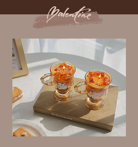 Luxury Cross-Border Design Coffee Scented Atmosphere Cup Candle <strong>Paraffin</strong> &amp; Soy Wax Creative Small Luxury Gift for Christmas - Product Image 5
