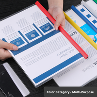 Protège-documents transparents en PP format A4 avec barre de reliure coulissante colorée et couverture de rapport avec barre dorsale