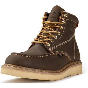 Botas de Trabajo con Plataforma de Cuña para Hombre, Otoño/Invierno 2026, Nuevo Estilo, Forro de Cuero Genuino, Impermeables, Suela de Goma Suave, Altura al Tobillo - Product Image 3