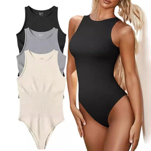 Bodysuits sexys sin mangas con cuello redondo para mujer, faja moldeadora, top tipo corsé, control de abdomen, reductor de cintura - Product Image 5