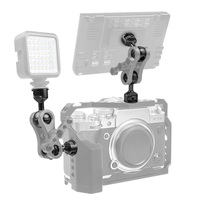 Kepala Bola Tripod Aluminium Alloy 1 Inci dengan Adaptor Sekrup 1/4, Dudukan Penyangga Putar 360 Derajat untuk Kamera GoPro Hero 13 12 11, Lampu, dan Monitor