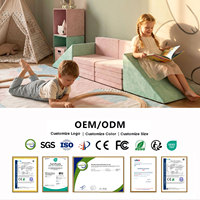 Sofá Modular Personalizado con Espuma Viscoelástica, Tela Personalizada, Diseño Moderno, Fácil Montaje sin Herramientas, Conjunto de Sofá Seccional DIY para Niños