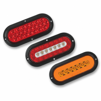 Feux arrière ovales rouges ambre à LED de 6 pouces, clignotants, feux de freinage, montage en surface pour camion, remorque, bus, 12V DC