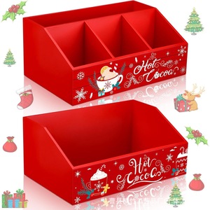 Caja de almacenamiento navideña rectangular con divisiones, organizador de escritorio de 1 litro para dulces, chocolate, decoración de barra de chocolate caliente - Product Image 4