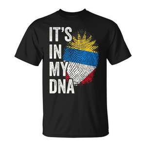 Camiseta Premium con la Bandera de Antigua y Barbuda, Orgullo de Raíces Genéticas, ITS en MI ADN, Ropa Promocional - Product Image 1