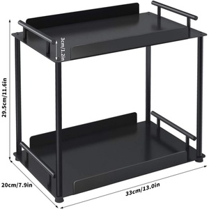 Double-layer storage <b>rack</b>, new cross-border style, multi-functional <b>kitchen</b> countertop spice <b>rack</b>, bowl and chopstick holder, - Product Image 3