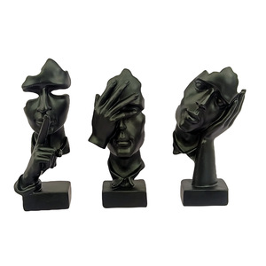 Figura Decorativa de Resina Moderna y Minimalista, No Vea Mal, No Oiga Mal, No Hable Mal, para Sala de Estar, Vinoteca, Oficina, Decoración Abstracta - Product Image 3