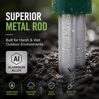 Répulsif Ultrasonique Souris et Taupes 400Hz à Vibration, Étanche pour Extérieur, Dissuasif pour Gophers, Chasseur de Rongeurs sur Piquet Métallique pour Jardin et Verger