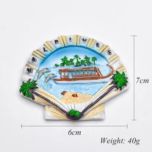 Imán de Refrigerador 3D Personalizado con Diseño de Playa, Océano, Estrella de Mar y Conchas Marinas, Recuerdo Turístico, Imán Promocional de Resina para Viajes - Product Image 4