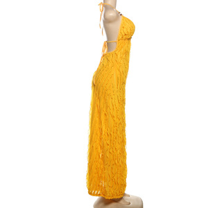 Đầm maxi nữ gợi cảm không tay, khoét lưng, kiểu halter, thanh lịch, mùa hè 2025, mã GX1887 - Product Image 3