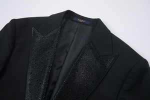 10% di Sconto Abito <span class=keywords><strong>da</strong></span> <span class=keywords><strong>Uomo</strong></span> con Colletto in Strass, Completo <span class=keywords><strong>da</strong></span> Presentatore e Abbigliamento Formale, Set Tre Pezzi - Product Image 3