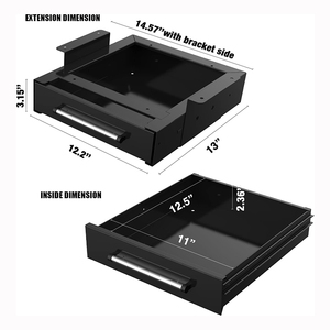 Jh-mech kéo ra văn phòng ẩn truy cập ngăn kéo kim loại trượt sắp xếp gắn bên dưới bảng kim loại mới dưới bàn trượt ngăn kéo - Product Image 2