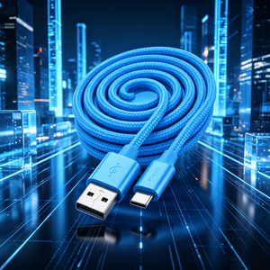 Cable de carga USB C trenzado de nailon, cable de sincronización de datos de carga rápida para uso diario en teléfonos inteligentes y tabletas - Product Image 6