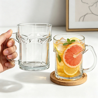 Grote loodvrije glazen pintbeker met sportdesign, draagbaar & herbruikbaar voor koude dranken, sap, thee, mojito, vaatwasserbestendig