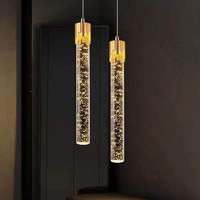 Petite lampe suspendue en fer avec LED blanc chaud pour chambre à coucher, chevet et escalier de villa, lampe suspendue créative de luxe